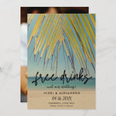 Tropische strandfotobestemming bruiloft save the date (Voorkant / Achterkant)