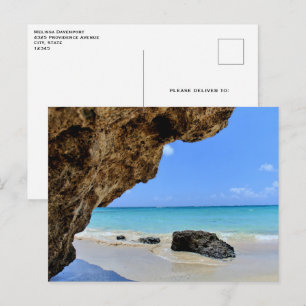 Tropische strandkust met een Big Rock Briefkaart