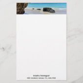 Tropische strandkust met een Big Rock Briefpapier (Voorkant)