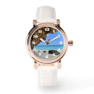 Tropische strandkust met een Big Rock Horloge