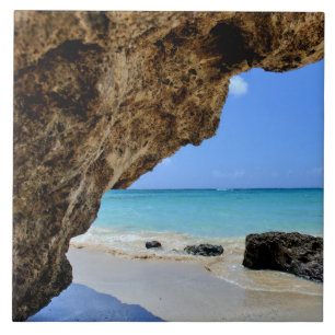 Tropische strandkust met een Big Rock Tegeltje