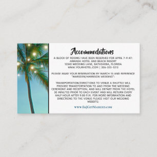 Tropische strandlichten Ombre bruiloft decoraties Informatiekaartje