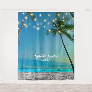 Tropische strandpalm Weddenschap Foto Booth Backdr Wandkleed