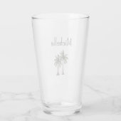 Tropische Strandpalmbomen Eenvoudige Typografie Glas (Achterkant)