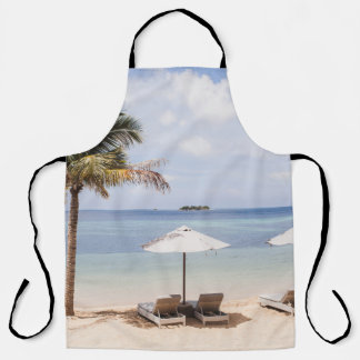 Tropische strandparasols: wit, palm. schort