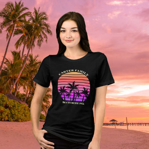 Tropische strandreis Custom Palm Tree Women's Tri-Blend Shirt
