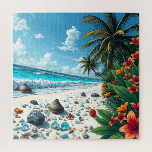 Tropische Strandscène Kustkunst Legpuzzel