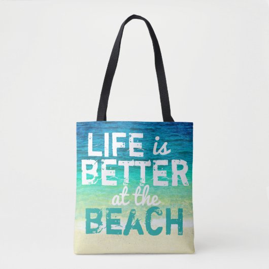 Tropische strandtas typografie ontwerp draagtas (Voorkant)
