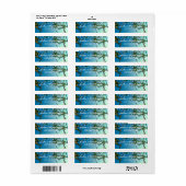Tropische stranspalms String Lights Return-adres Etiket (Full Sheet)