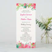 Tropische String Lights Bloemen bruiloft programma (Staand voorkant)