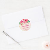 Tropische String Lights Bloemenbruiloft Dank u Ronde Sticker (Envelop)