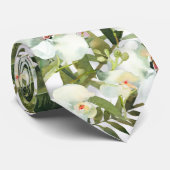 Tropische Stropdas met witte orchidee-weddenschap (Opgerold)