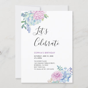 Tropische Succulenten Zomer Volwassenen Verjaardag Kaart