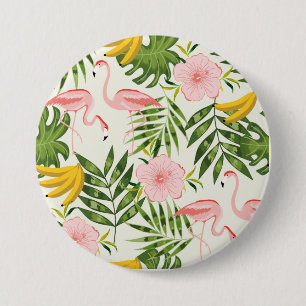 Tropische Summer Flamingo Round Button