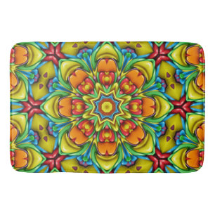 Tropische Sunburst  Fractal Kaleidoscope Badmat