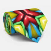 Tropische Sunburst Fractal Kaleidoscope Stropdas (Opgerold)