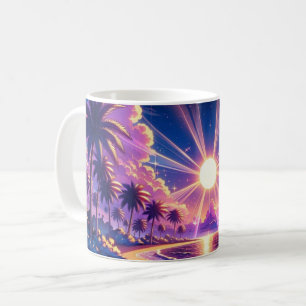 Tropische Sunset Beach Fantasy Schilderij Koffiemok
