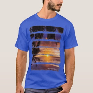 Tropische Sunset Beach Palm Trees Ocean Sand T-shirt