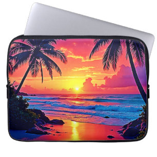 Tropische Sunset Paradise Design Laptop Sleeve