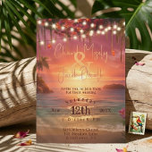 Tropische Sunset String String Lights bruiloft Kaart