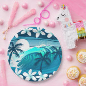 Tropische surf met palmbomen papieren bordje (Feest)