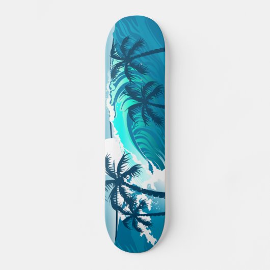 Tropische surf met palmbomen skateboard (Voorkant)