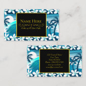 Tropische surf met palmbomen visitekaartje (Voorkant / Achterkant)