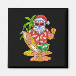 Tropische surfer Kerstman Hawaï Zomer Kerstmis Magneet