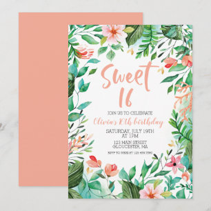 Tropische Sweet 16 Aloha Luau Verjaardagsuitnodigi Kaart