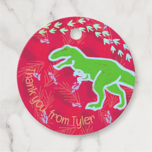 Tropische T-Rex Dinosaur Tracks Bedankjes Labels