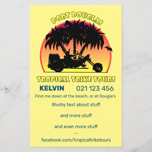 Tropische testtijden flyer (Voorkant)