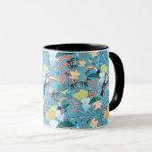 Tropische textuur met toucans en levende vogels mok (Voorkant rechts)