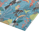 Tropische textuur met toucans en levende vogels snijplank (Hoek)