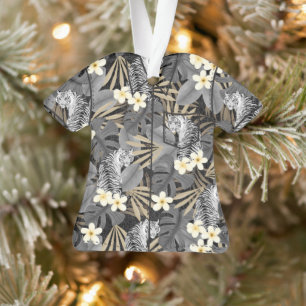 Tropische tijger Hawaiian Palm Oerwoud Aloha Shirt Ornament