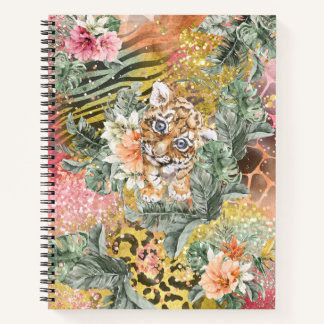 Tropische tijger op dierenprint notitieboek
