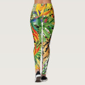Tropische Tijger Waterverf Oerwoud Leggings (Achterkant)