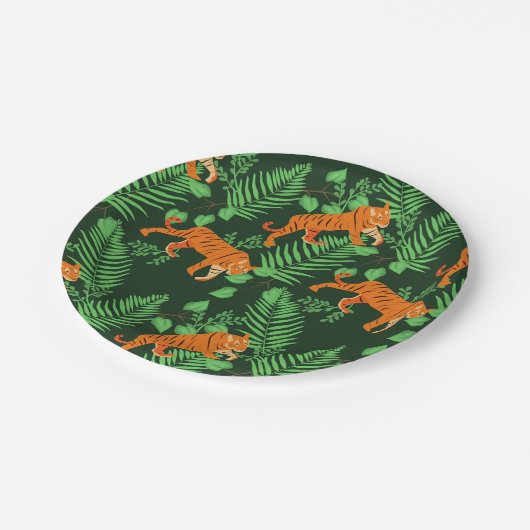 Tropische tijgerovers papieren bordje (Gekanteld)