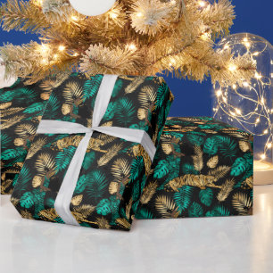 Tropische Tijgers & Bladeren Krachtig Junglepatr Cadeaupapier