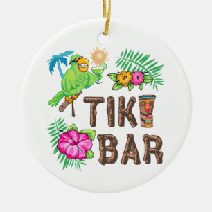 TROPISCHE TIKI BAR KERAMISCH ORNAMENT