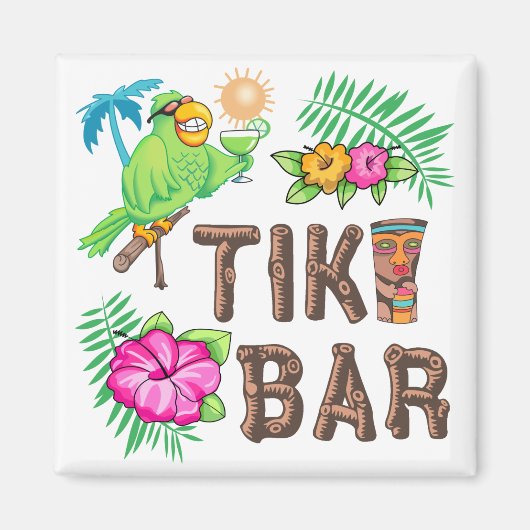 TROPISCHE TIKI BAR MAGNEET (Voorkant)
