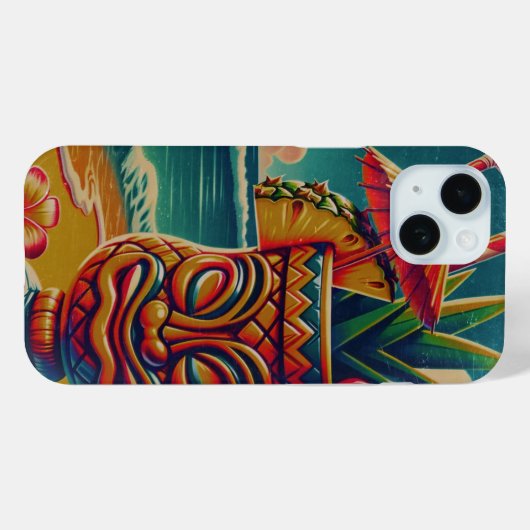 Tropische Tiki Paraplu Drink Luau Party Case-Mate iPhone Case (Achterkant (horizontaal))