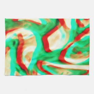 Tropische Tinten Golven Abstracte Kunst Keukendoek Theedoek