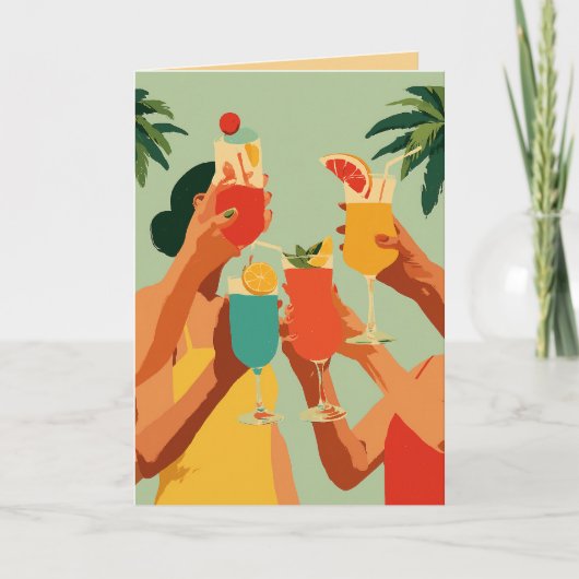 Tropische toast aan de aanstaande bruid kaart (Voorkant)
