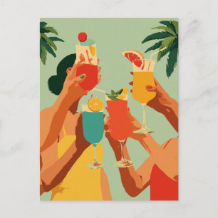 Tropische toast voor de aanstaande bruid briefkaart