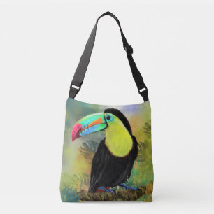 Tropische Toco Toekan Vogel Schoudertas of Boodsch Crossbody Tas
