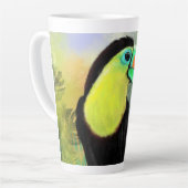 Tropische Toco Toucan Bird Latte Mok (Linkerhoek)