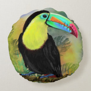 Tropische Toco Toucan ronde kussen