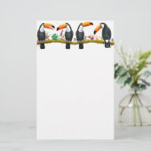 Tropische Toco Toucan vogelposter Briefpapier (Staand voorkant)