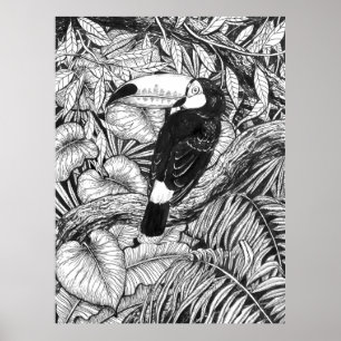 Tropische toekan tuin poster