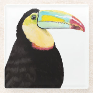 Tropische Toucan Bird Glazen Onderzetter